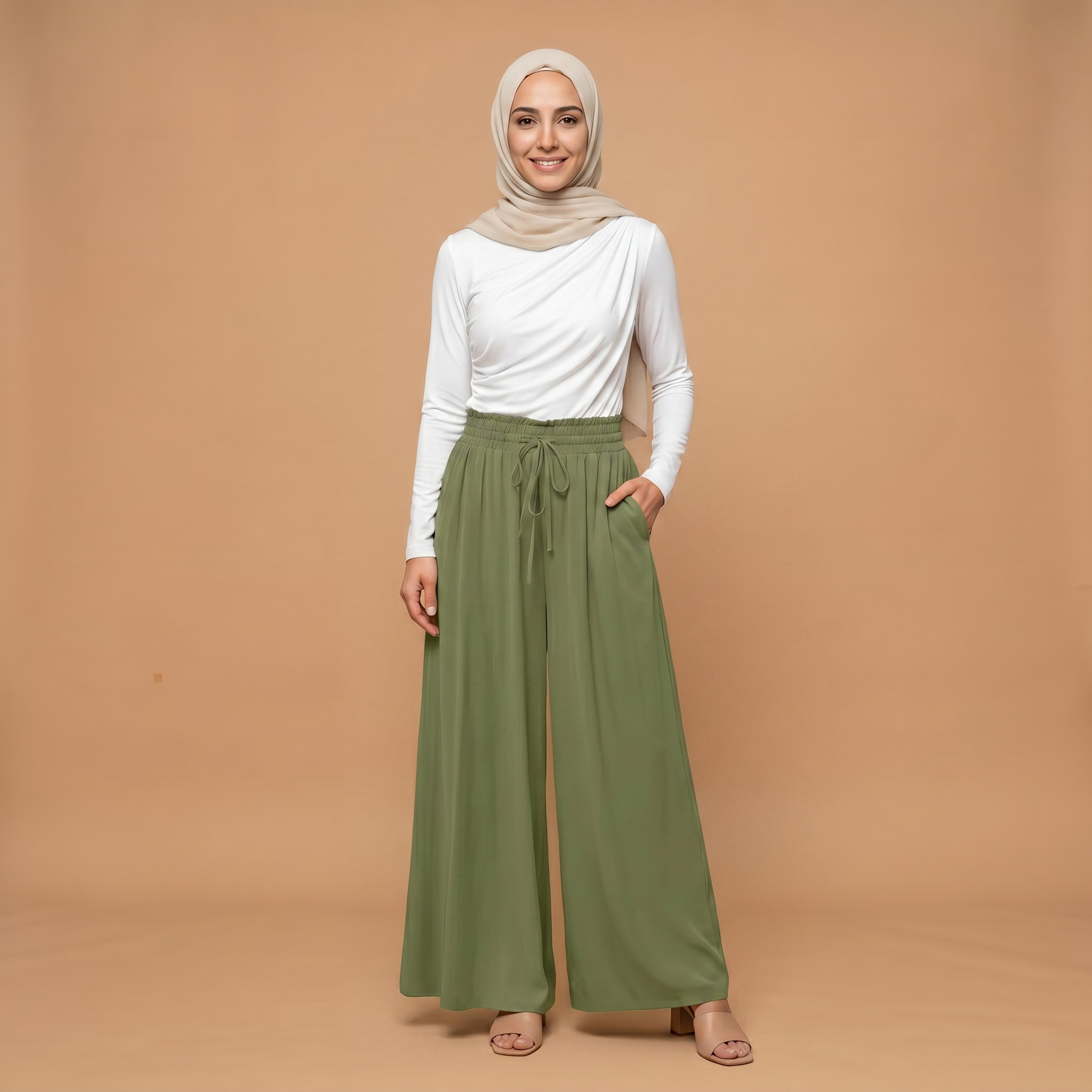 Calm Line – High Waist Wide Leg Trousers