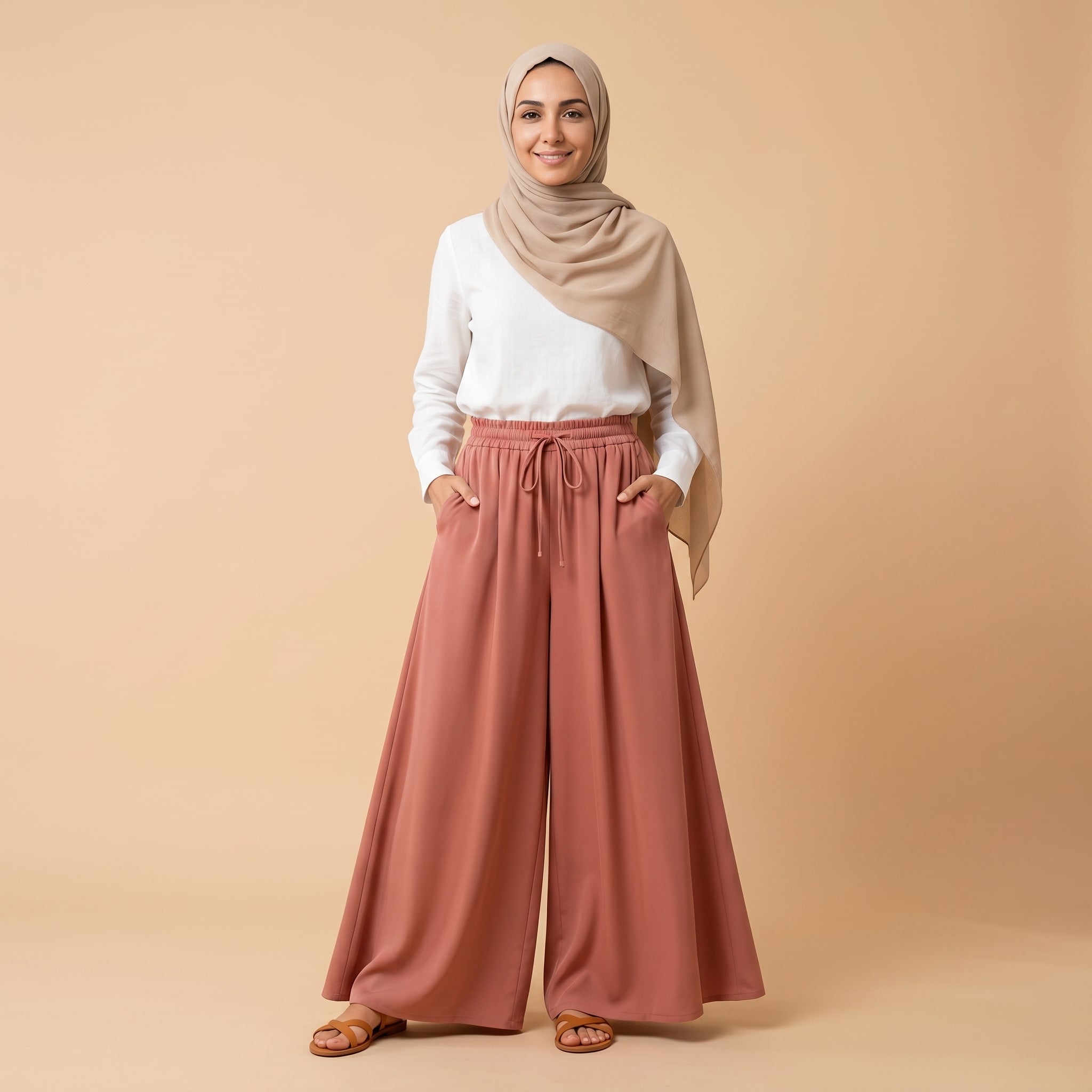 Calm Line – High Waist Wide Leg Trousers