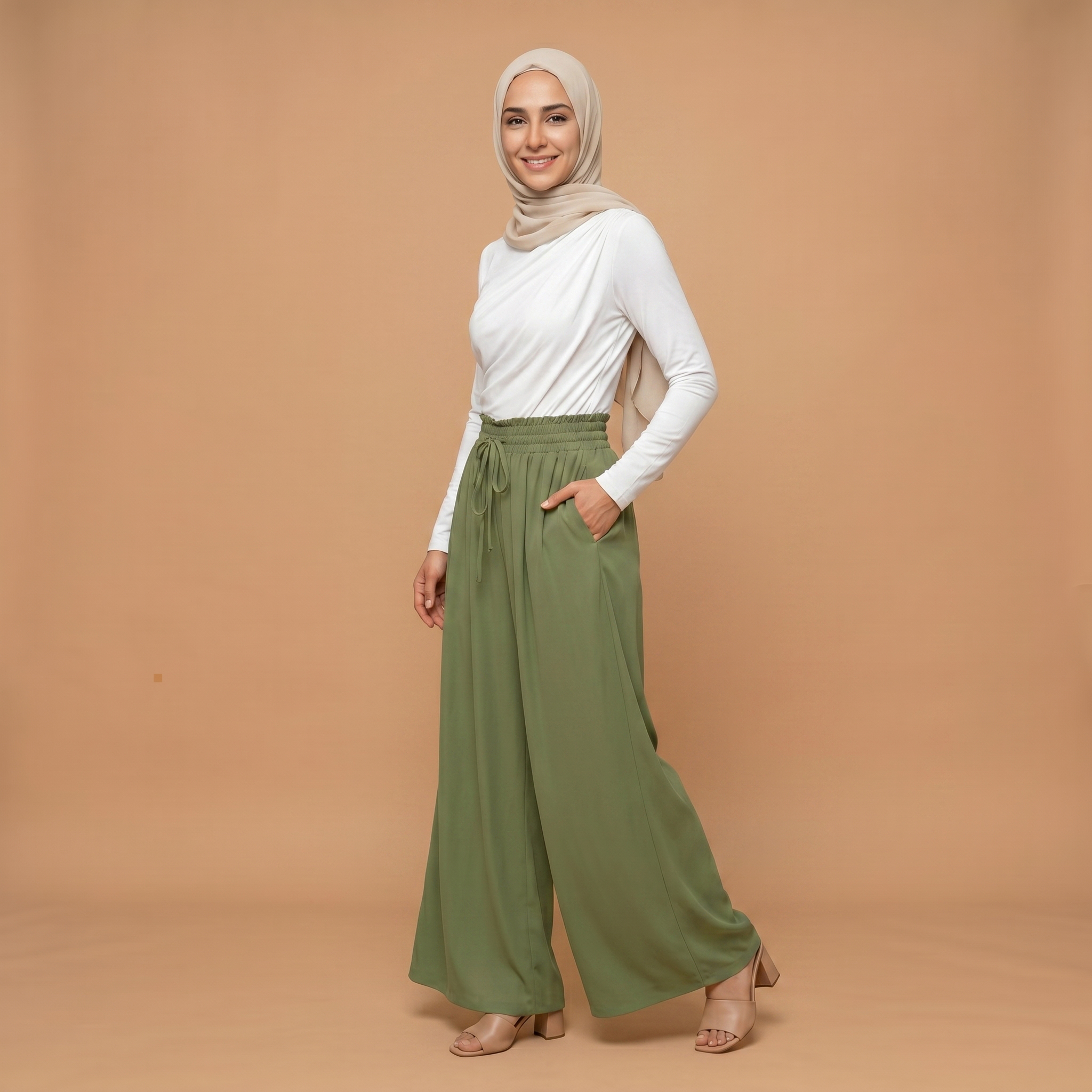 Calm Line – High Waist Wide Leg Trousers