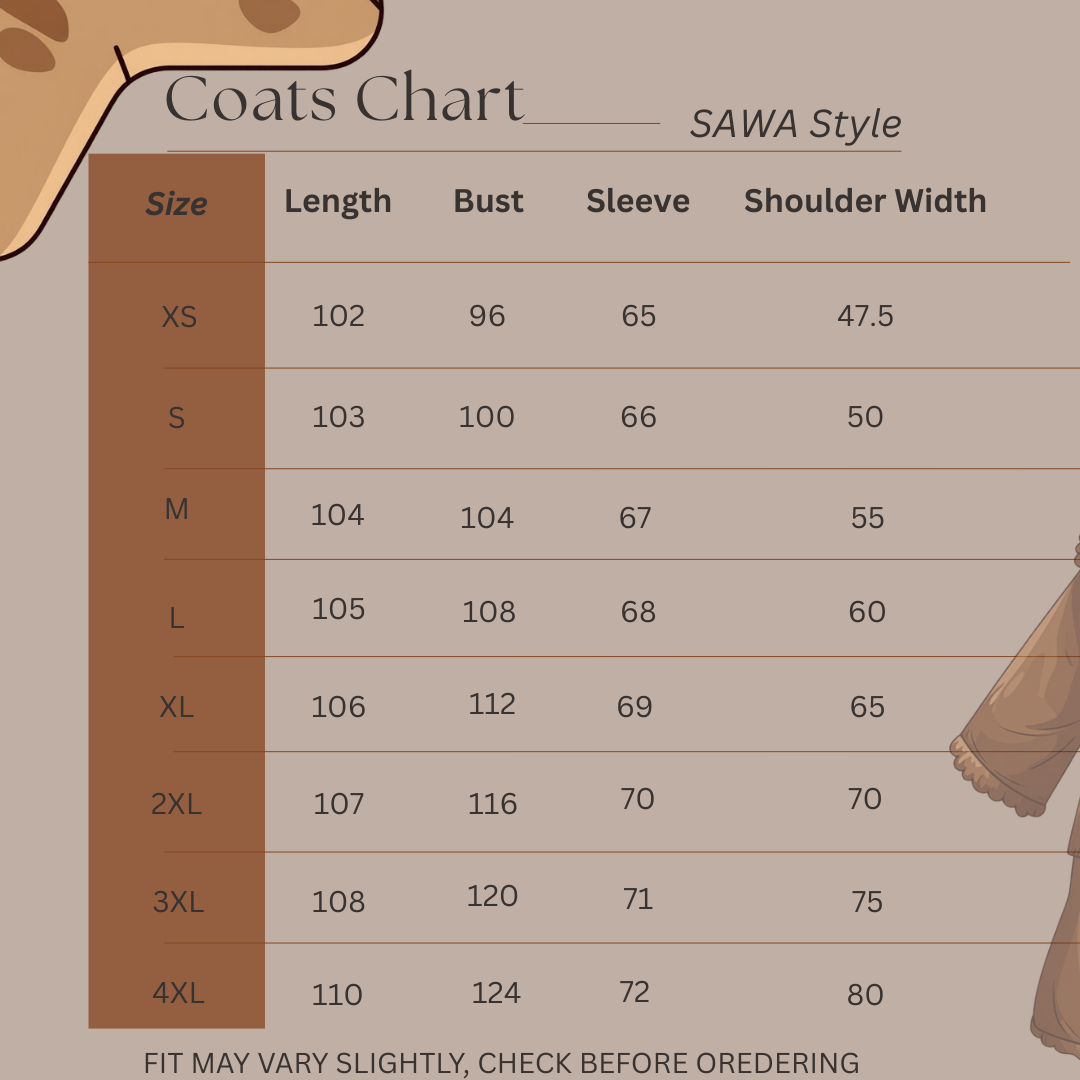 Size Guide for City Grace - Trench Coat