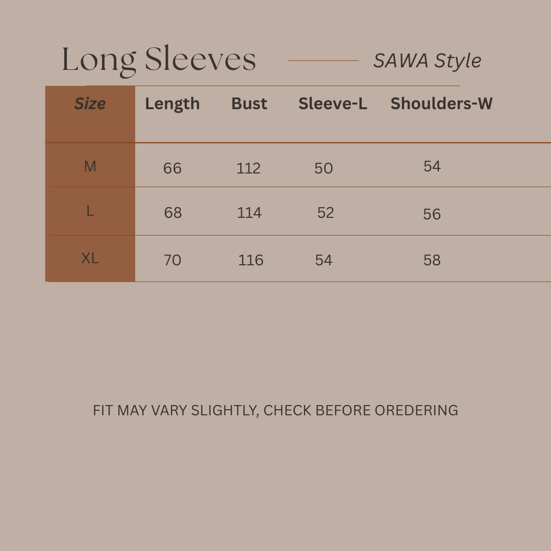 Size Guide for Ease in Motion - Raglan Top