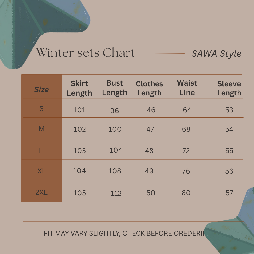 Size Guide for Grace in Bloom - Skirt Co-Ord Set