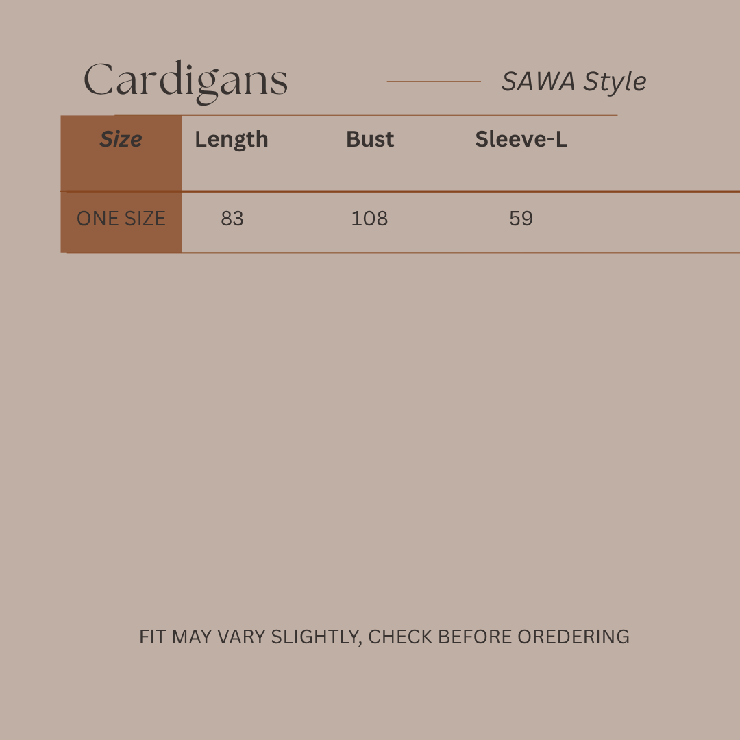 Size Guide for Graphic Warmth - Chevron Cardigan