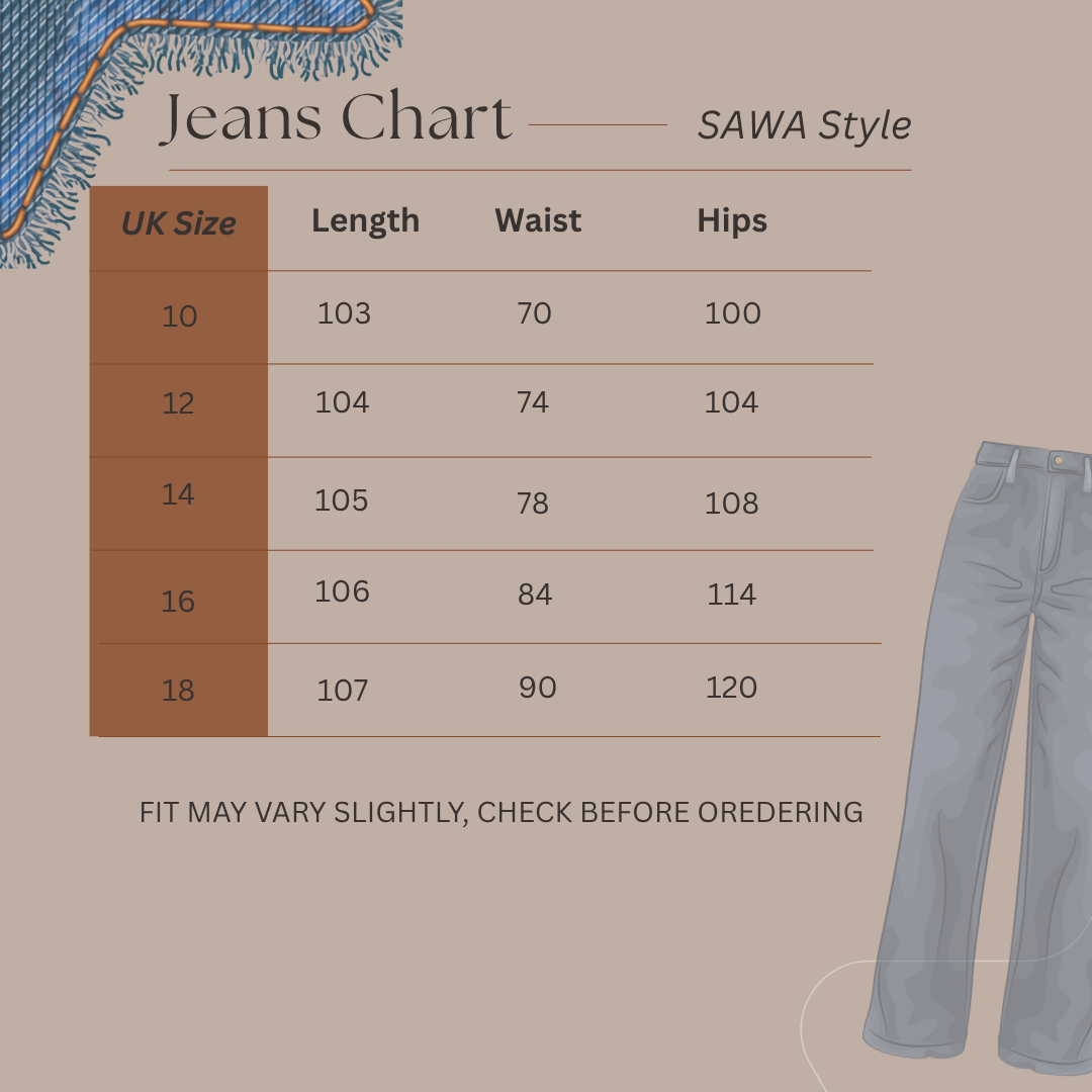 Size Guide for Hipline Drift - Baggy Jeans