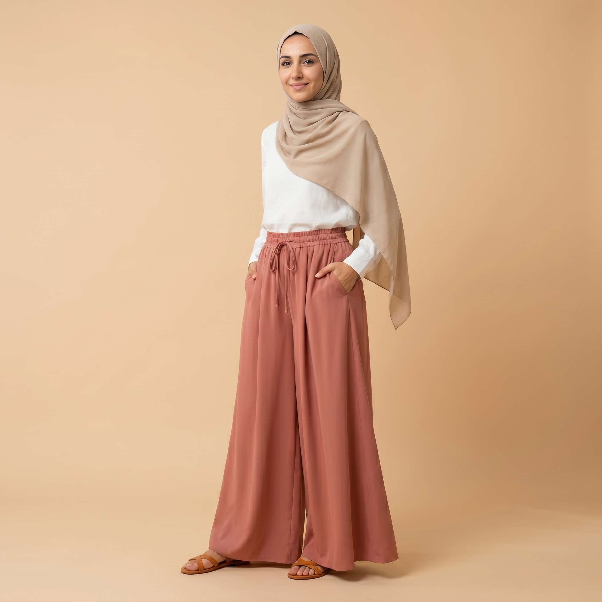 Calm Line – High Waist Wide Leg Trousers
