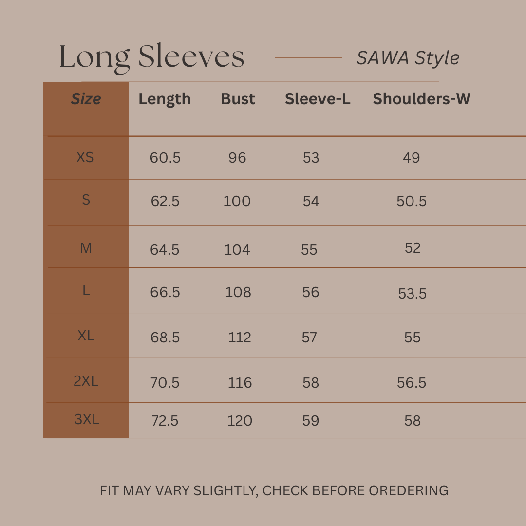 Size Guide for Layered Grace - Cotton Tee