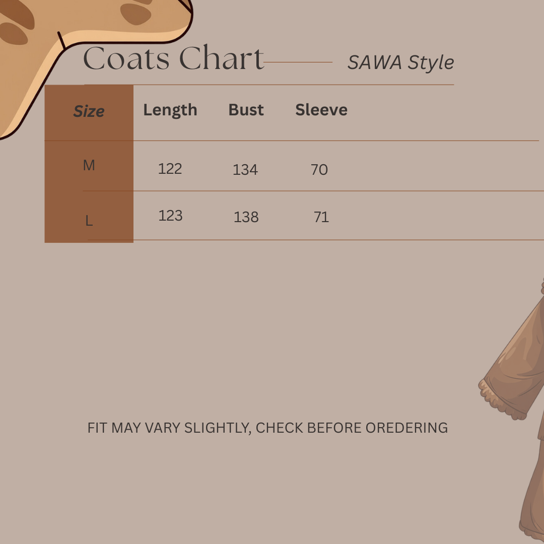 Size Guide for Structured Calm - Trench Coat