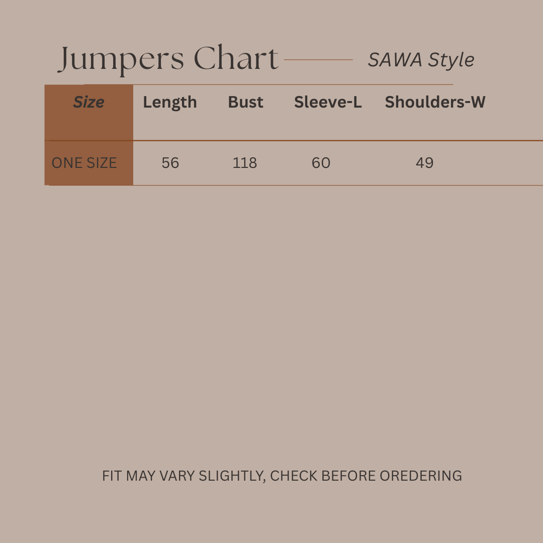Size Guide for Threaded Stillness - Crewneck Jumper