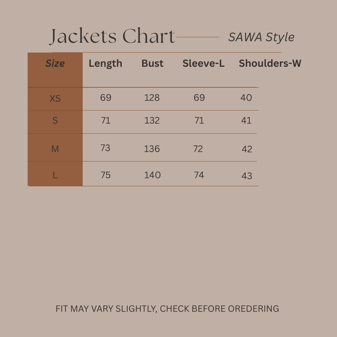 Size Guide for Urban Cinch - Trench Jacket
