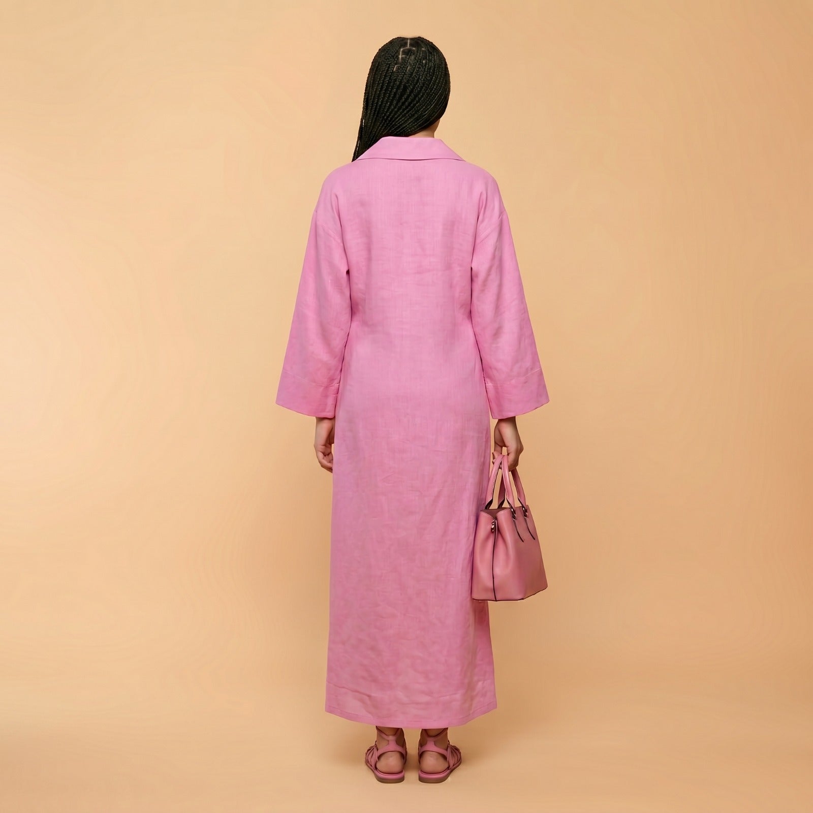 Blush Wrap – Pink Maxi Dress