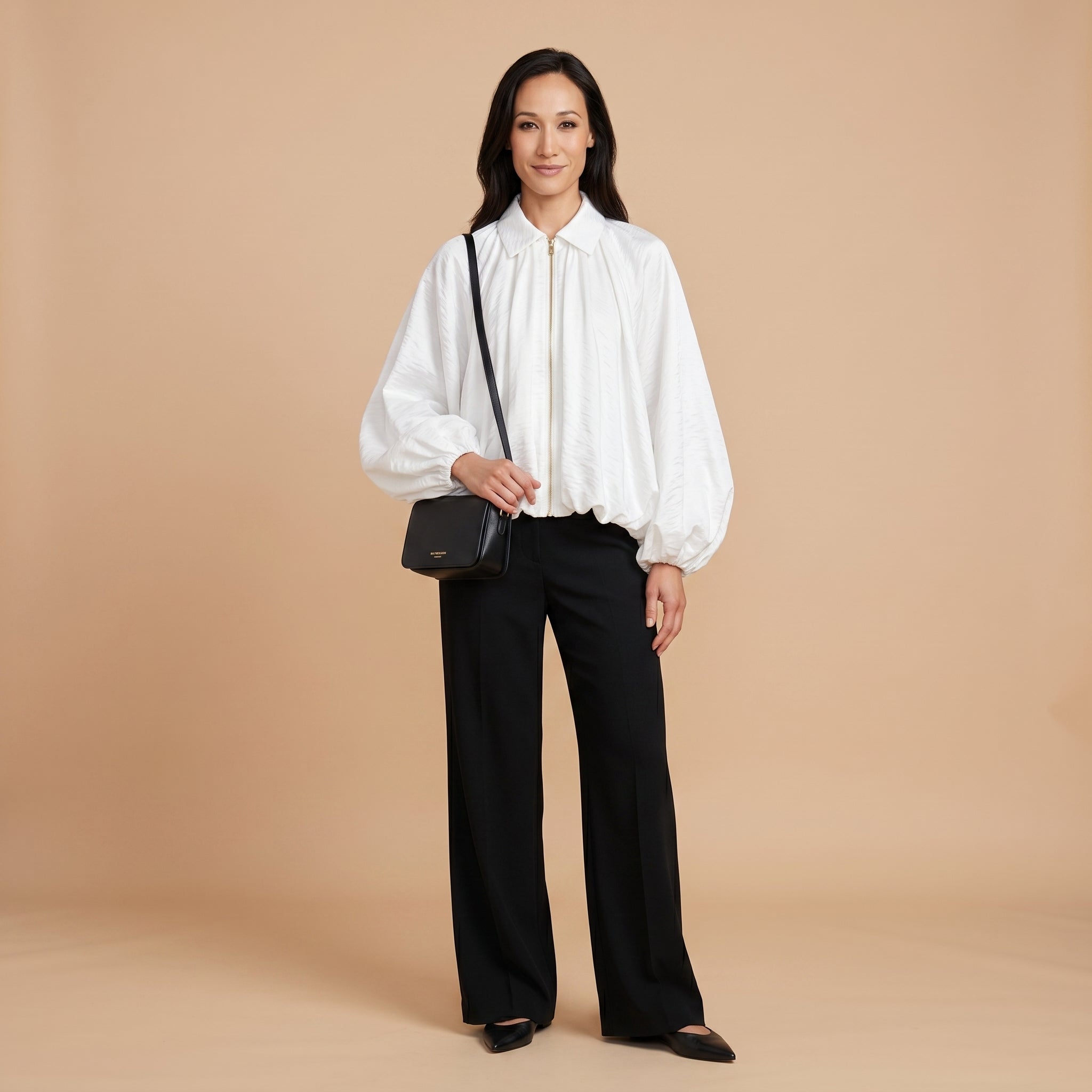 Gathered Form – Draped Top Batwing Sleeve